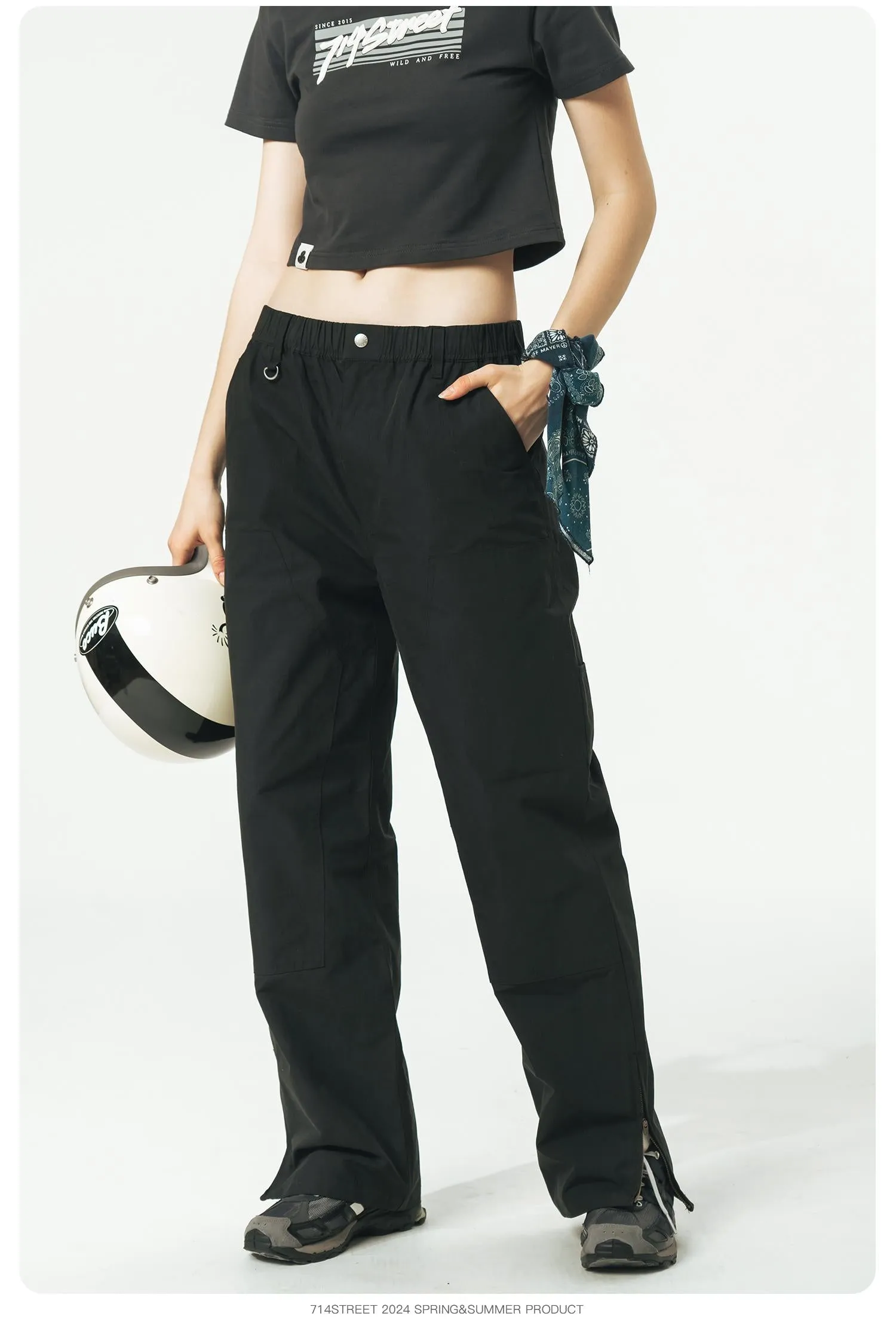 714STREET サイドジップナイロンパンツ 714ST024