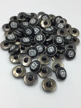 Black Circular Plastic Buttons