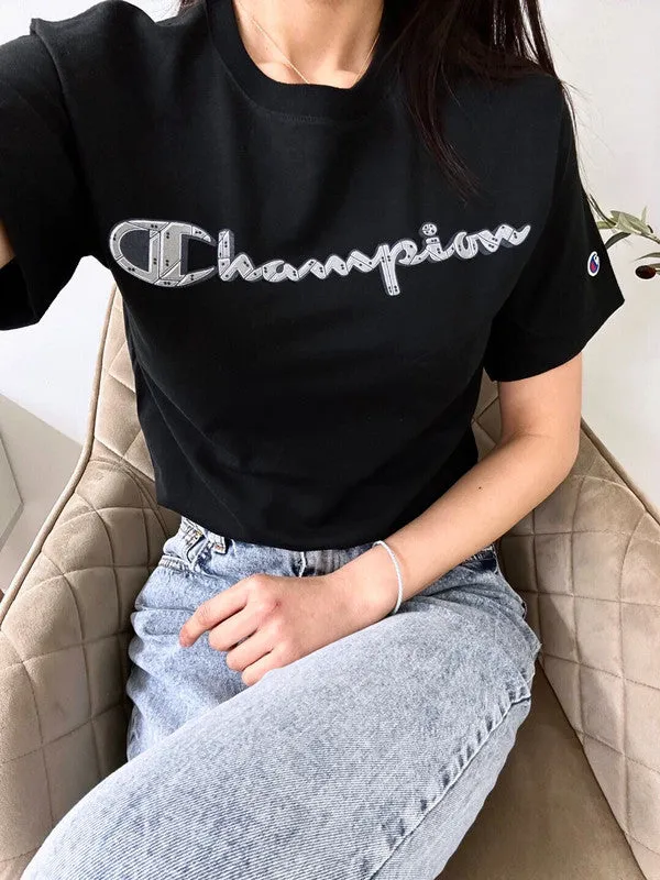Champion Classic Graphic T-shirt Bolted C Logo Black GT23H 5867CA 003