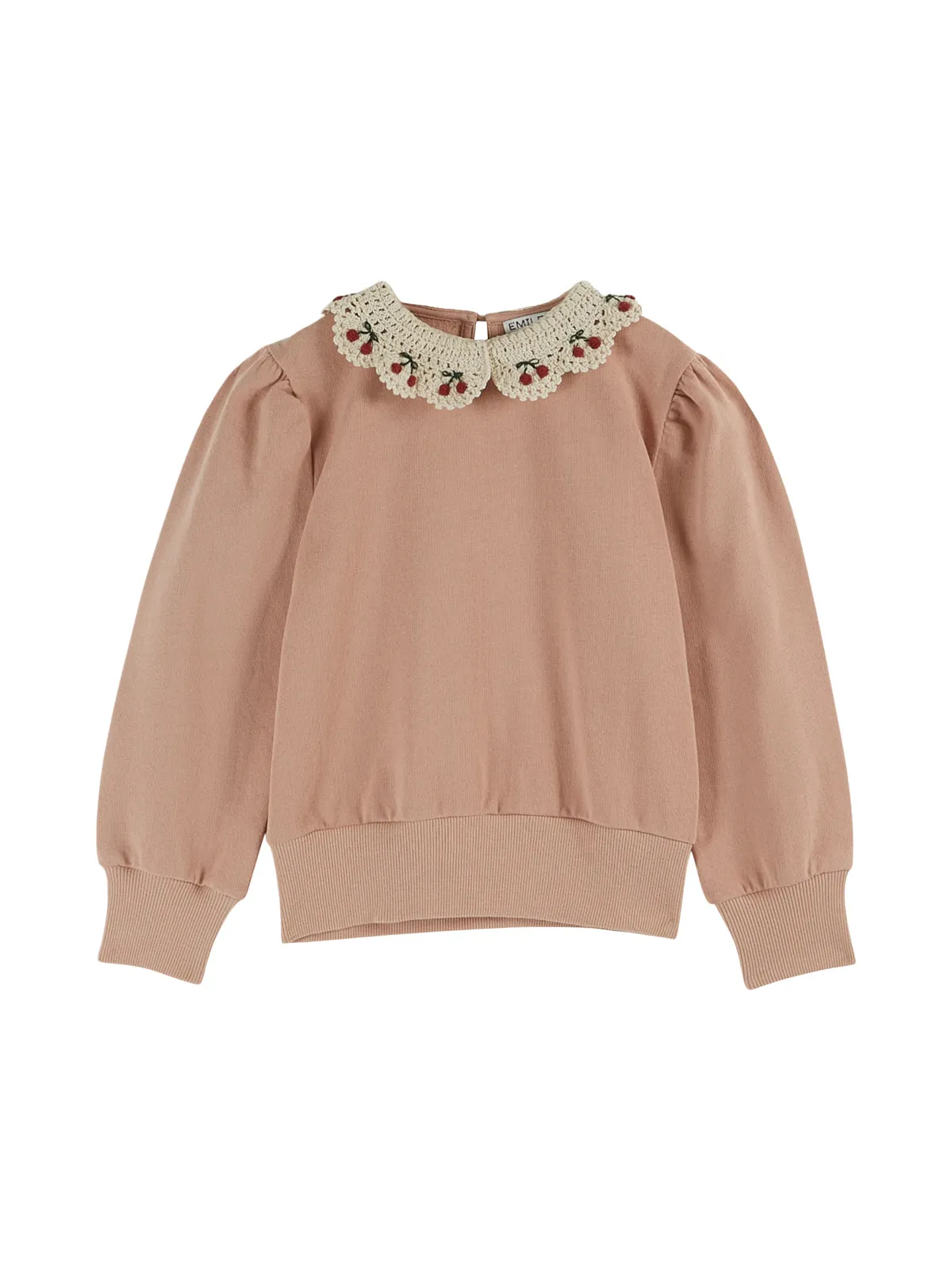 Cherry Crochet Collar Sweatshirt