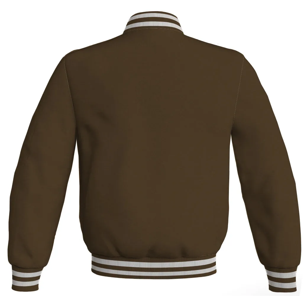 Custom Varsity Jackets Brown Body Sleeves Wool Fleece Letterman Jacket