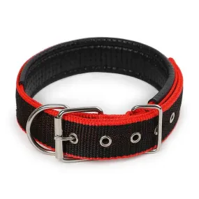 Durable Adjustable Dog Collar - Red/Black for Comfort & Style