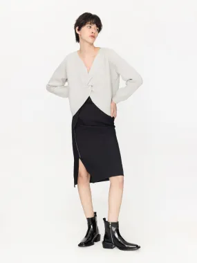 High Waisted Belted Pencil Skirt