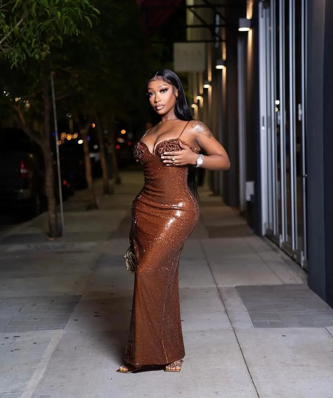 Luxury Sequins Bodycon Maxi Dress