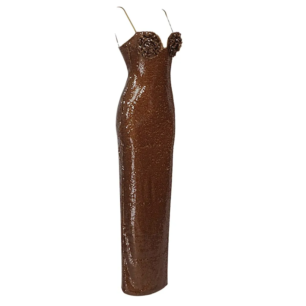 Luxury Sequins Bodycon Maxi Dress
