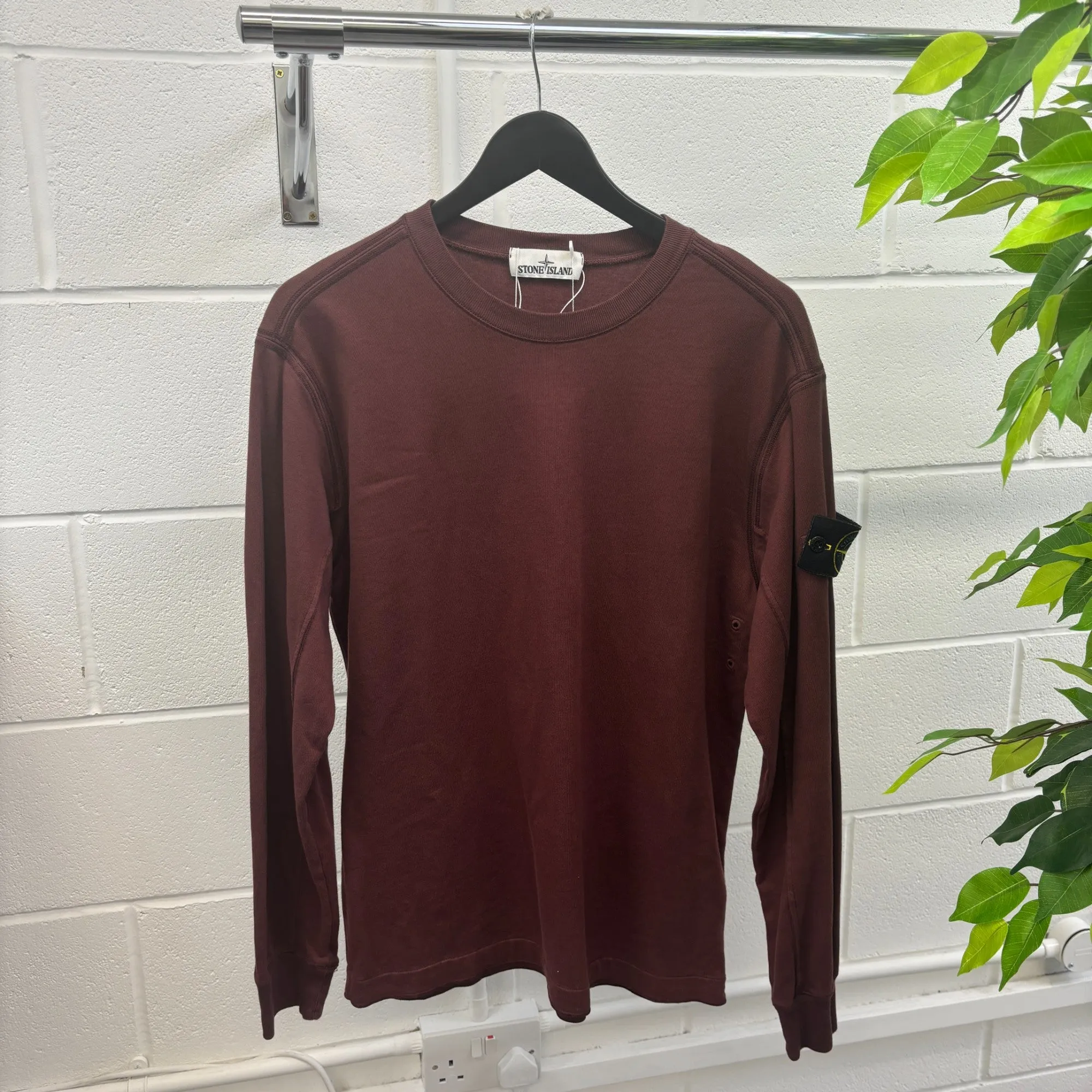 Men's Applique Logo Jumper Burgundy Size M