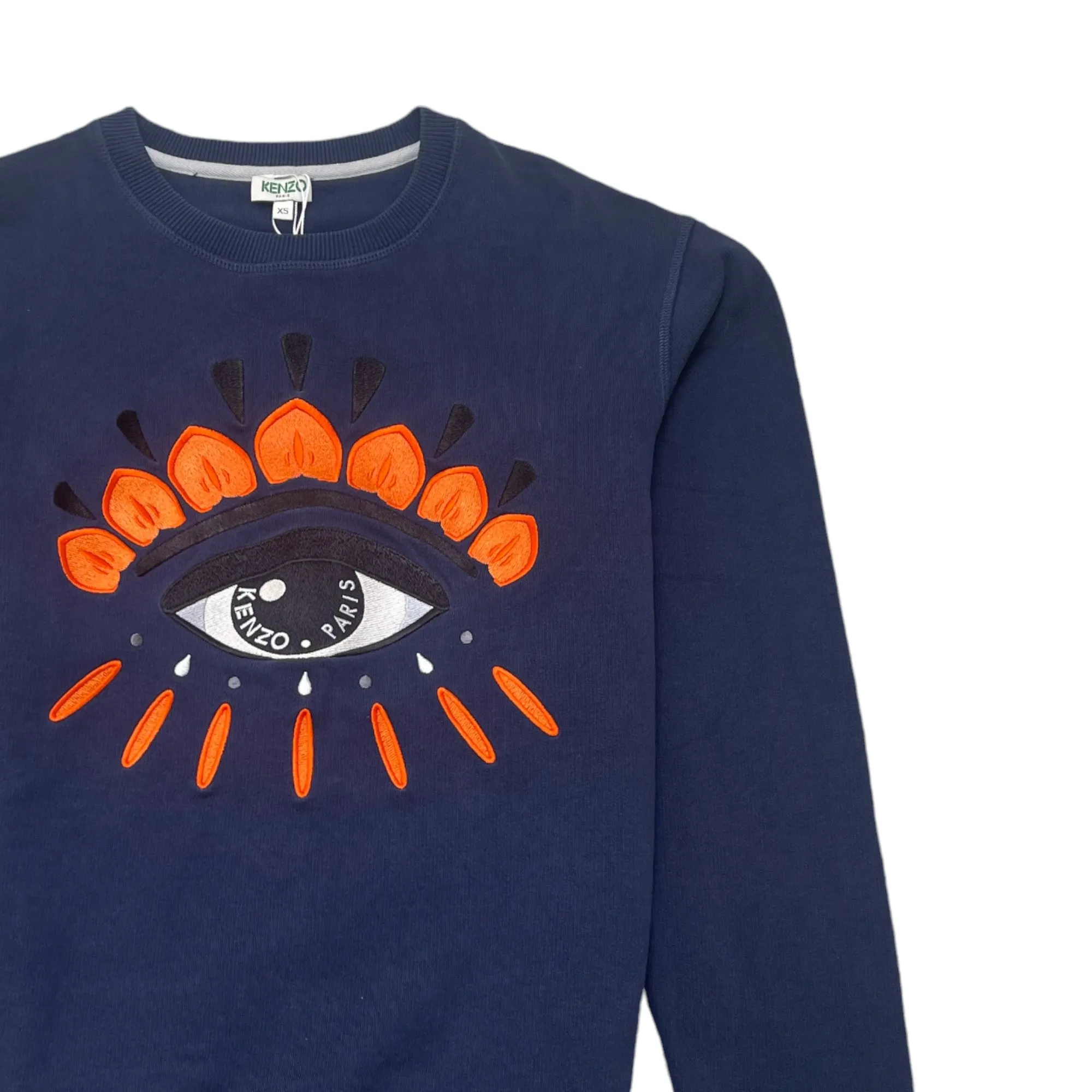 Men's Embroidered  Eye Logo Jumper Navy Size XS
