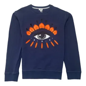 Men's Embroidered  Eye Logo Jumper Navy Size XS
