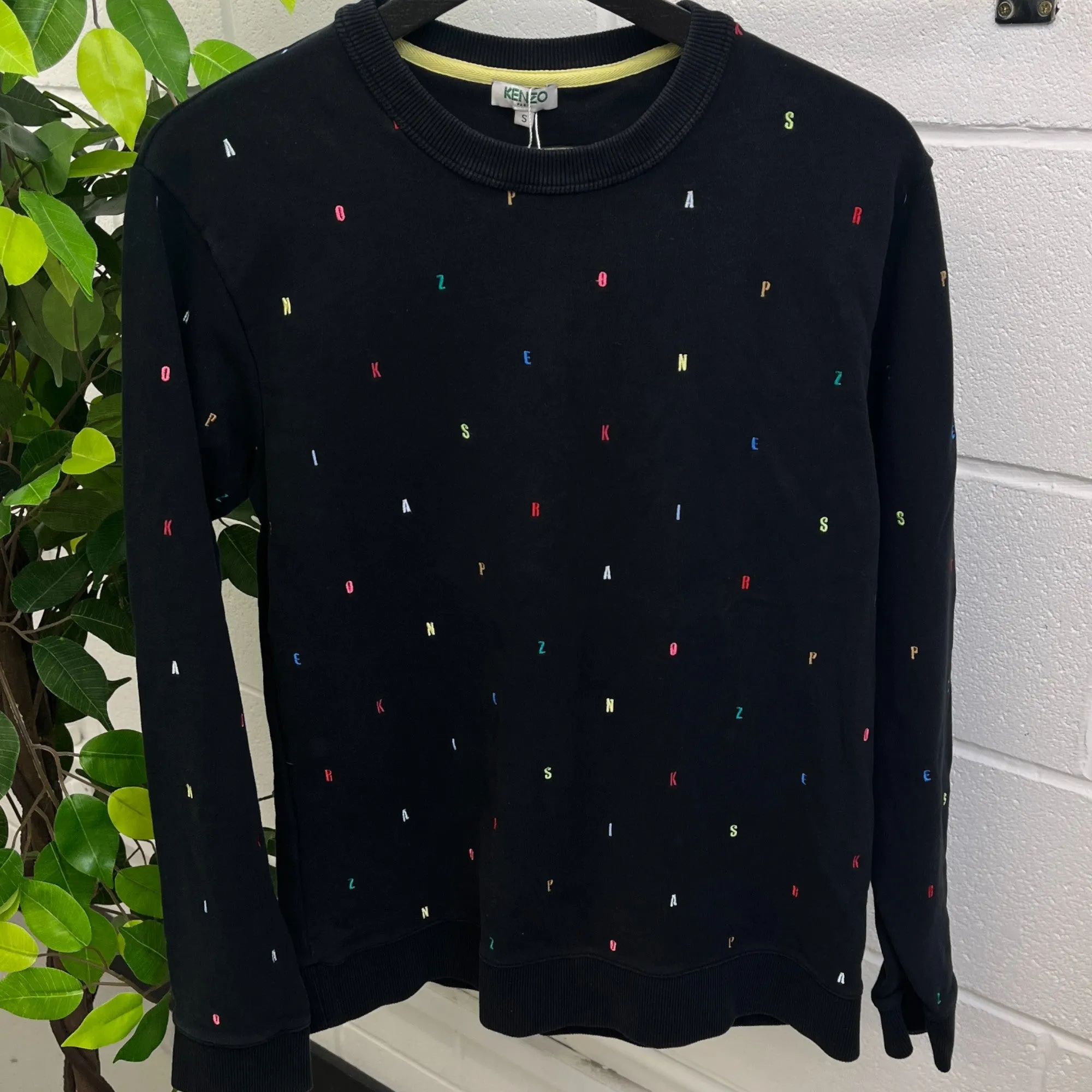 Men's Monogram Logo Jumper Black Size S