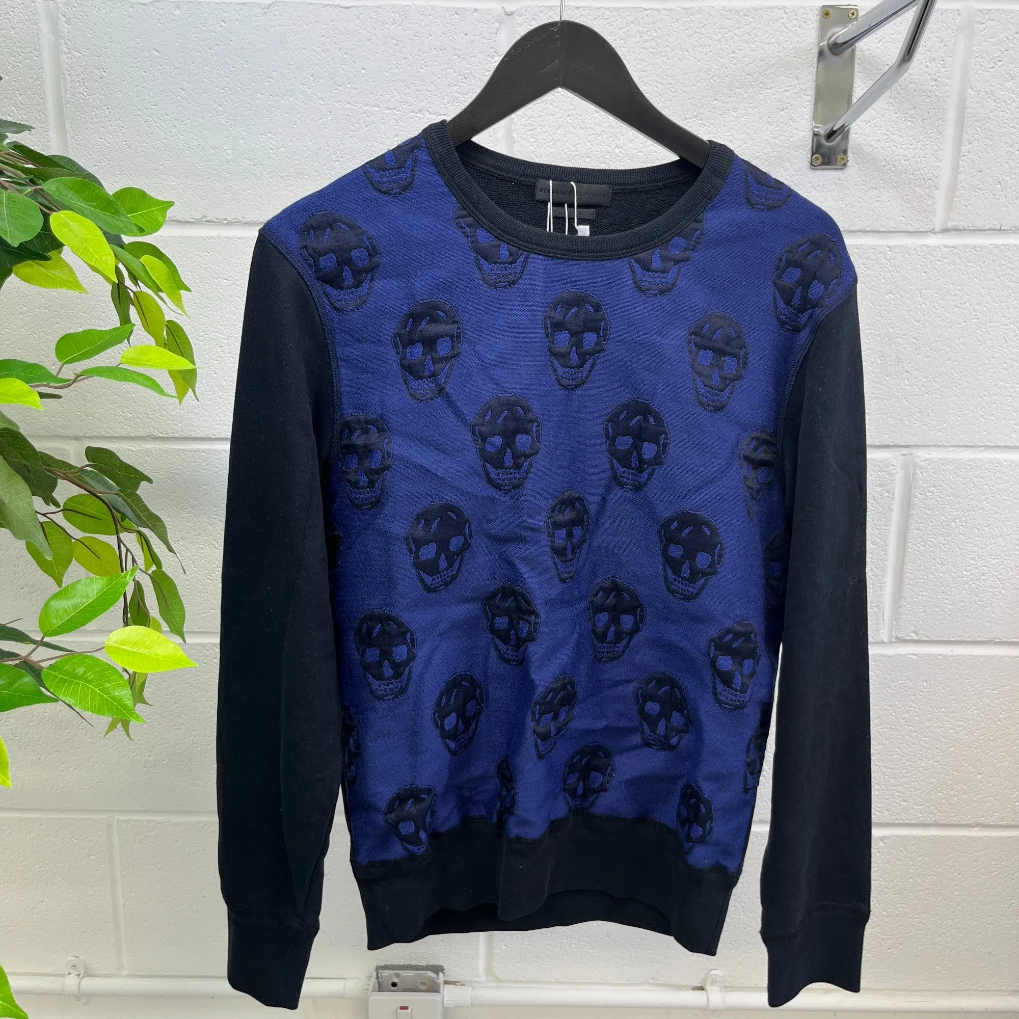 Men's Skull Monogram Jumper Black Size S