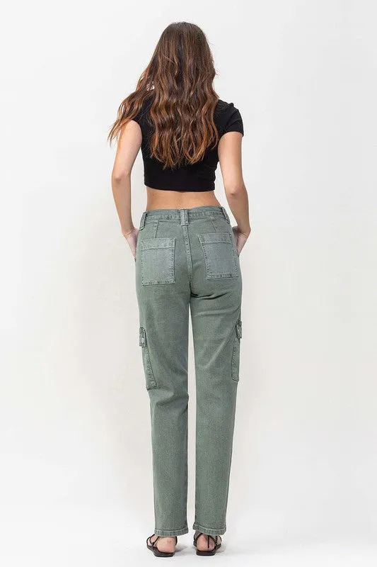 Mid Rise Straight With Cargo Pocket Detail