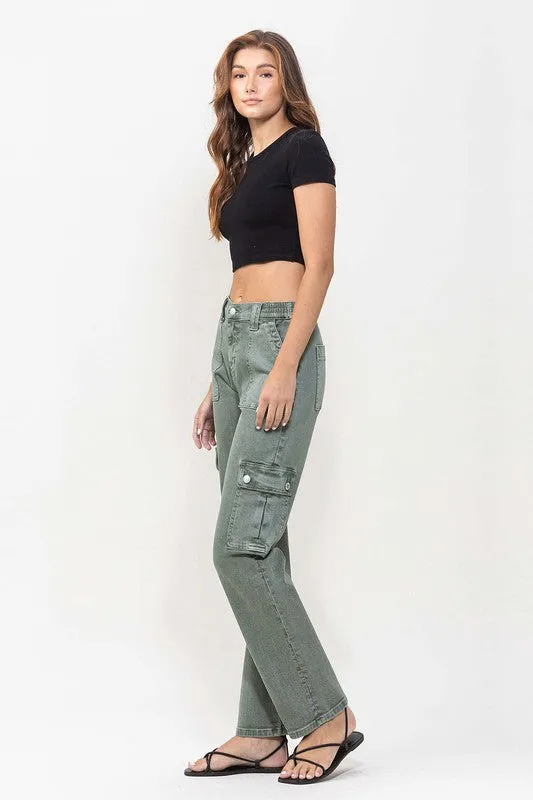 Mid Rise Straight With Cargo Pocket Detail
