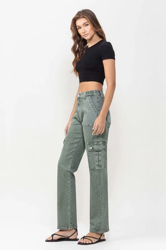 Mid Rise Straight With Cargo Pocket Detail