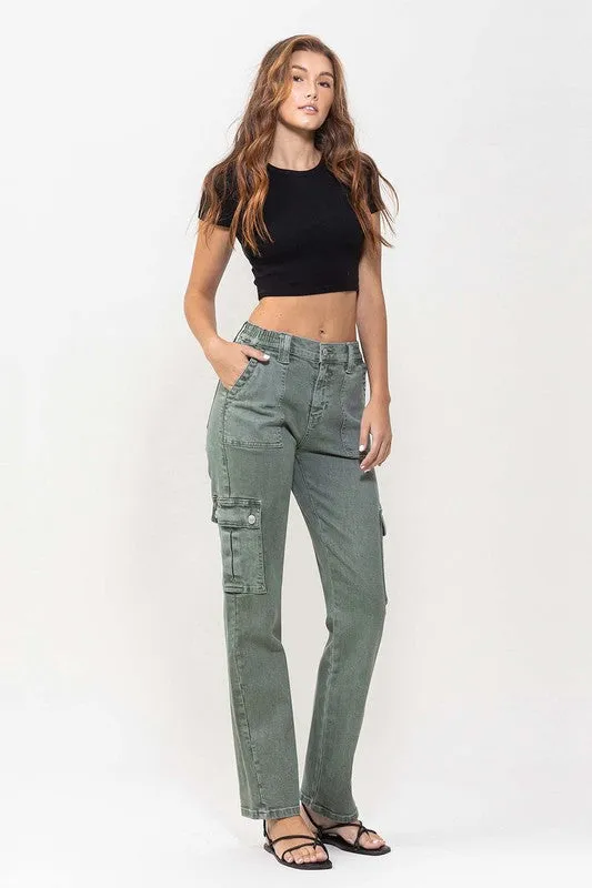 Mid Rise Straight With Cargo Pocket Detail