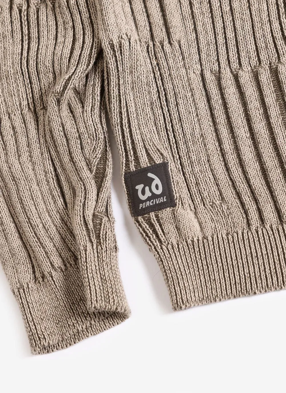Patchwork Crewneck Jumper | Uniform Display x Percival | Khaki