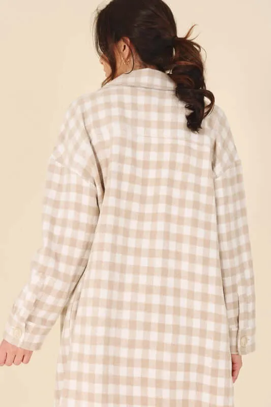 Plaid Checker Long Shacket