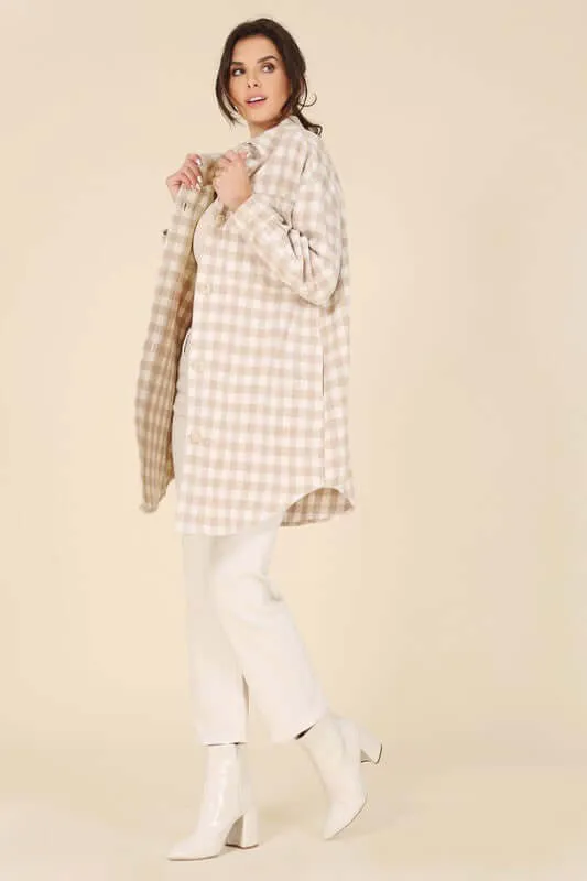 Plaid Checker Long Shacket