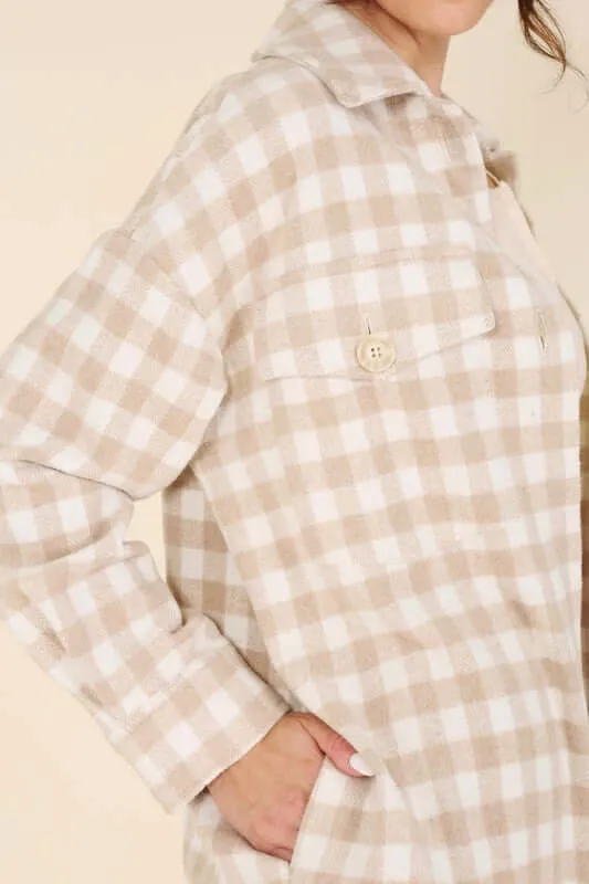 Plaid Checker Long Shacket