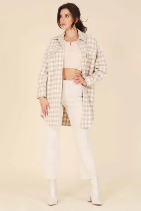Plaid Checker Long Shacket