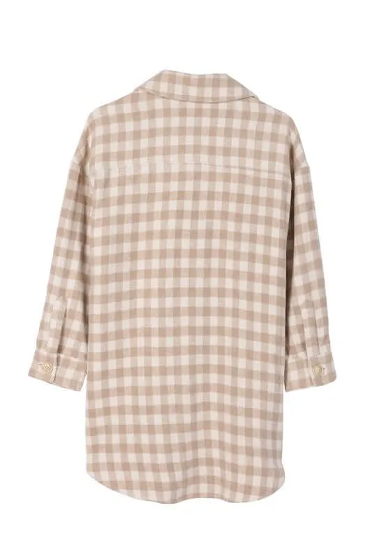 Plaid Checker Long Shacket