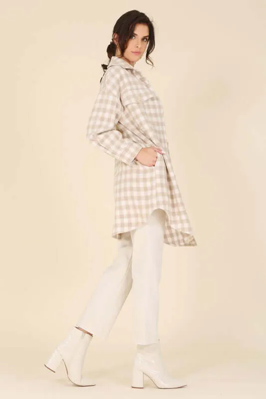 Plaid Checker Long Shacket