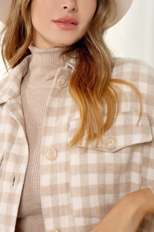 Plaid Checker Long Shacket