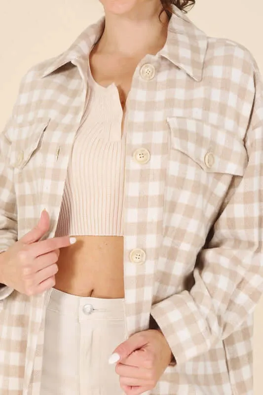 Plaid Checker Long Shacket