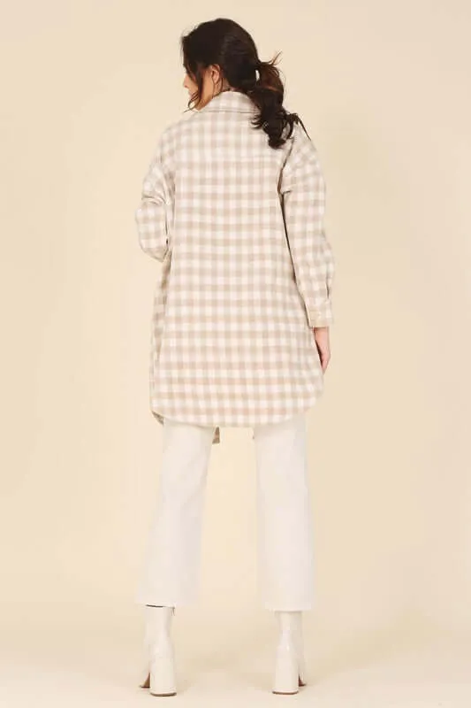 Plaid Checker Long Shacket