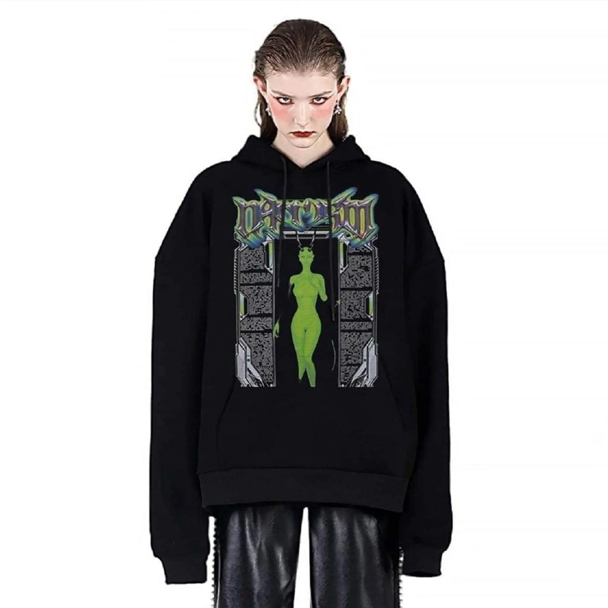 Raver hoodie cyber punk pullover premium futuristic jumper