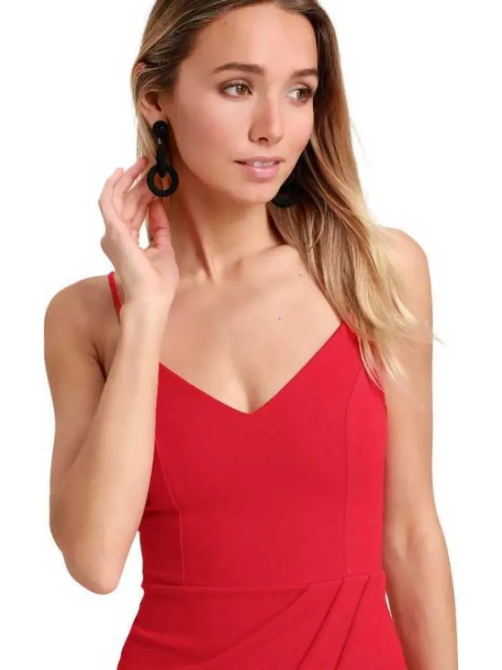 Red Above Knee Bodycon Dress