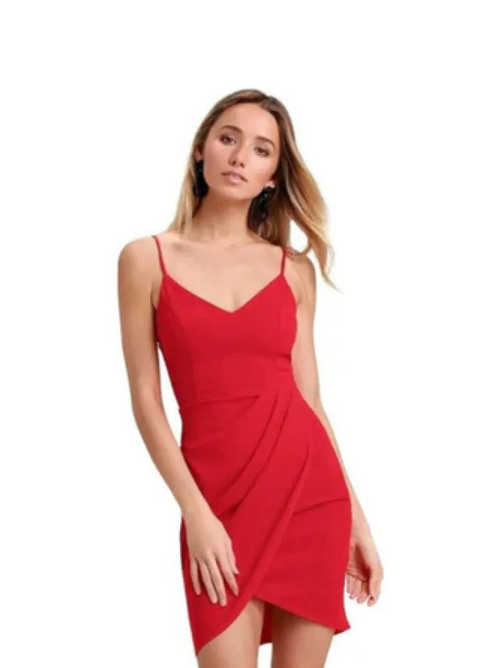 Red Above Knee Bodycon Dress