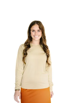 Relaxed Fit All Day Active Top- Pale Khaki