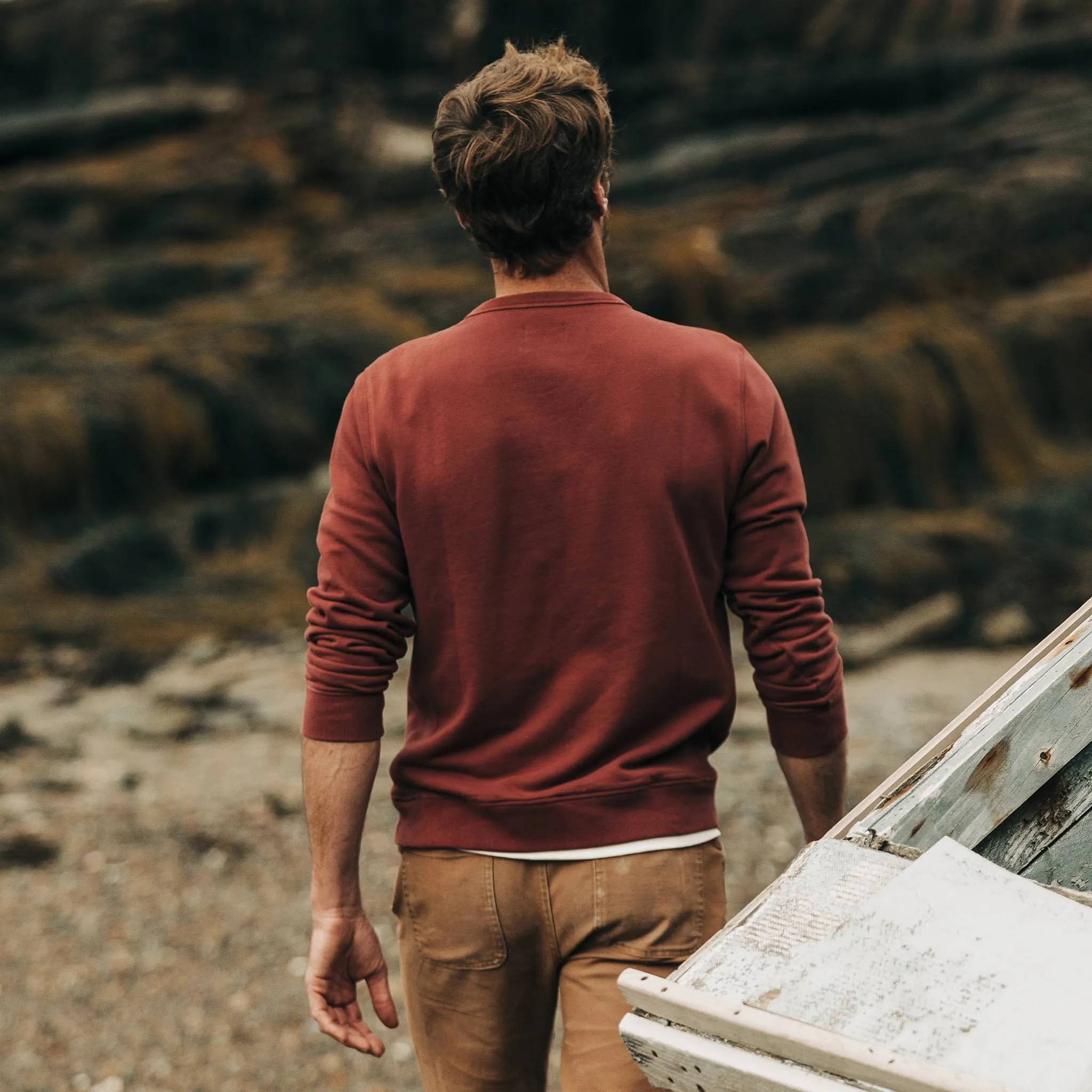 The Crewneck in Brick Red Terry