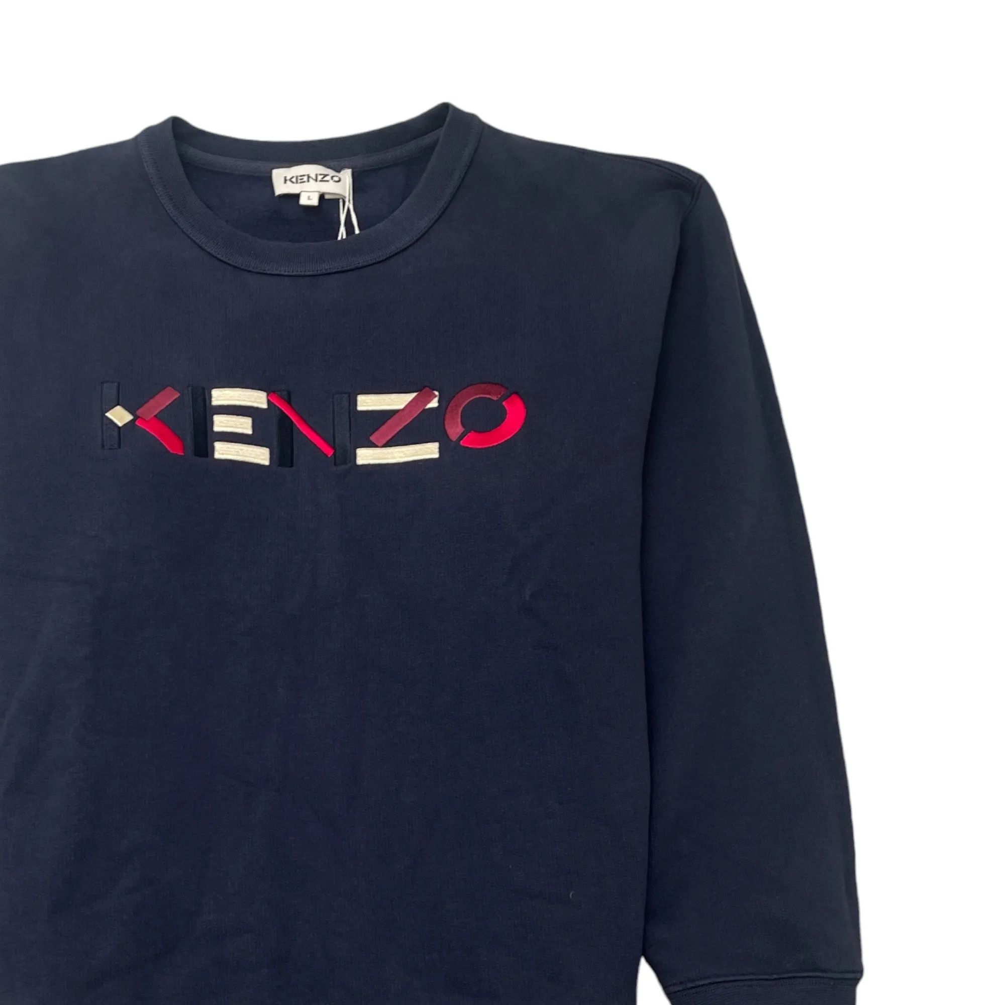 Women's Embroidered Logo Jumper Navy Size L