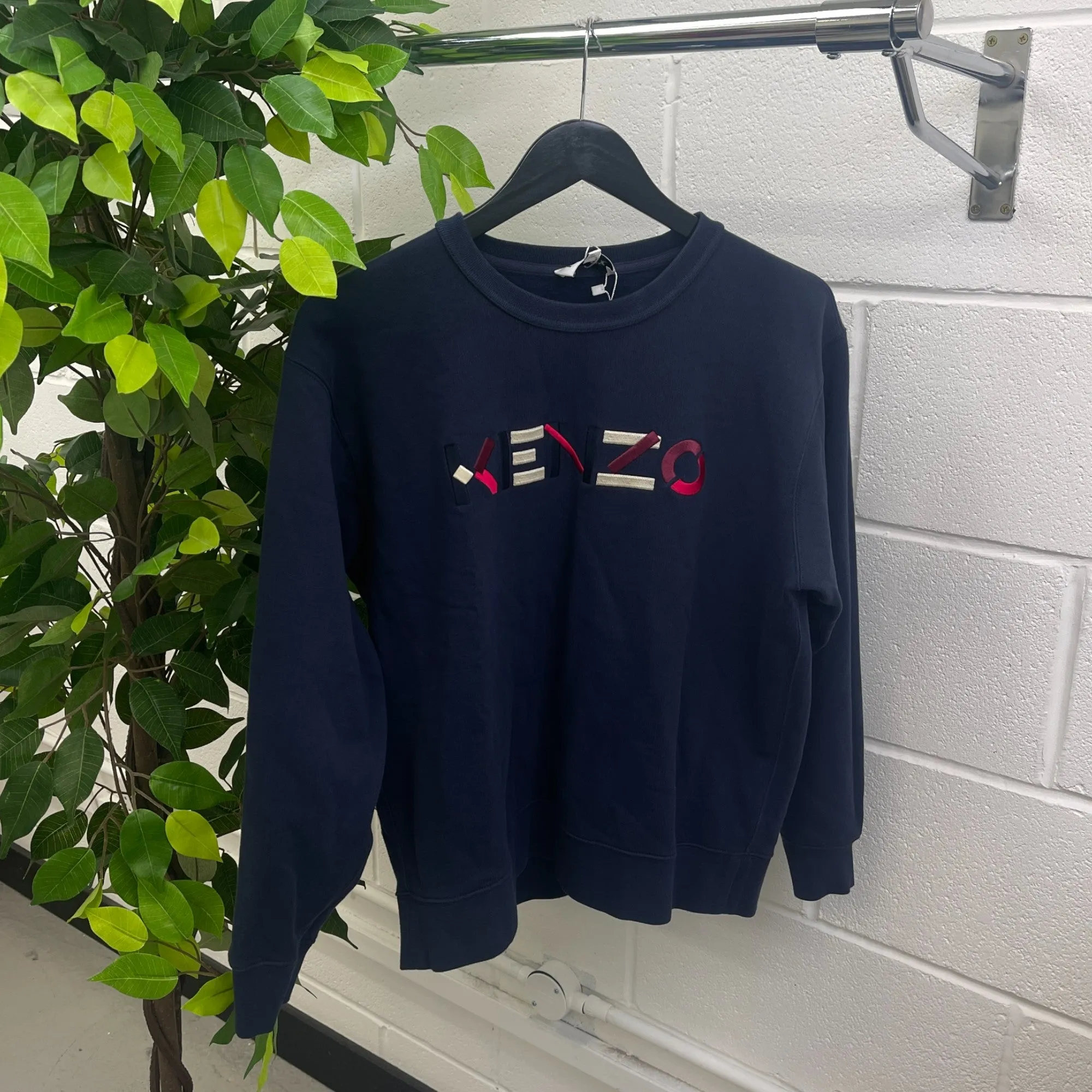 Women's Embroidered Logo Jumper Navy Size L